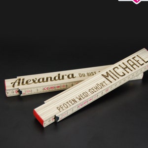 Personalized ruler | 2 m long | Beech wood | high quality | Made in Europe | Meter stick | Laser engraved