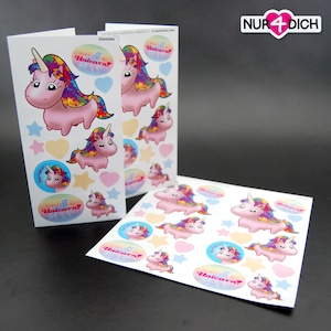 22 niedliche Einhorn-, Sternchen- und Herzchen-Aufkleber | DIY Scrapbooking und Kinderzimmerdekoration