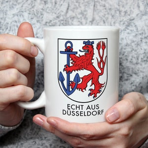 Beker Düsseldorf | Koffiemok met wapenschild Düsseldorf | ca. 330 ml inhoud