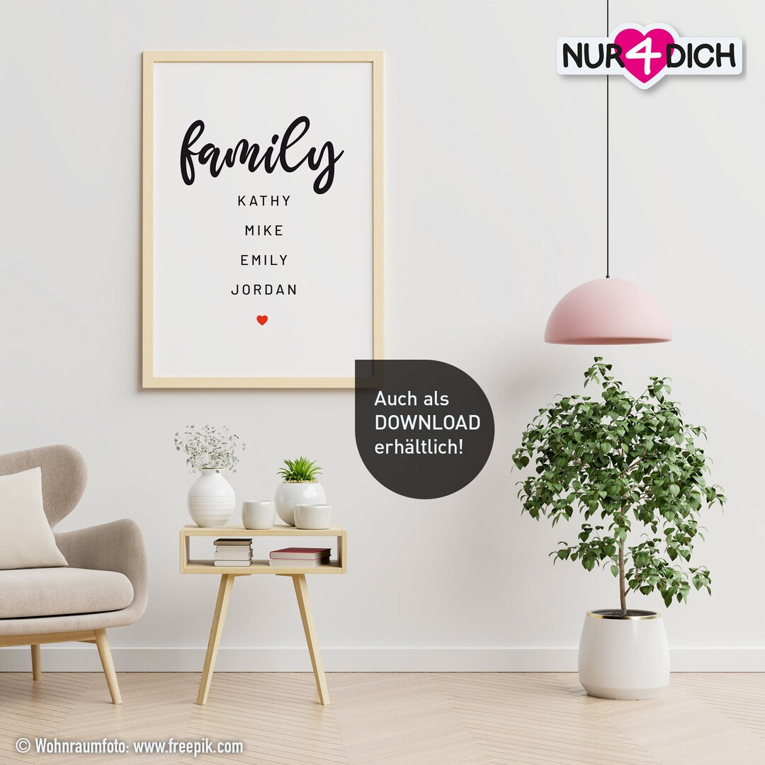 FAMILY | Family Poster, Customizable | Ideal Gift for Housewarmings ...