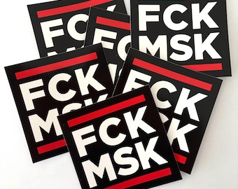 FCK MSK sticker | square | approx. 75 x 75 mm | self-adhesive film