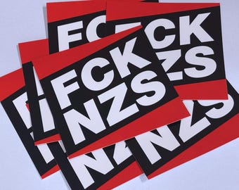 FCK NZS sticker | vierkant | ca. 74 x 74 mm | zelfklevende folie