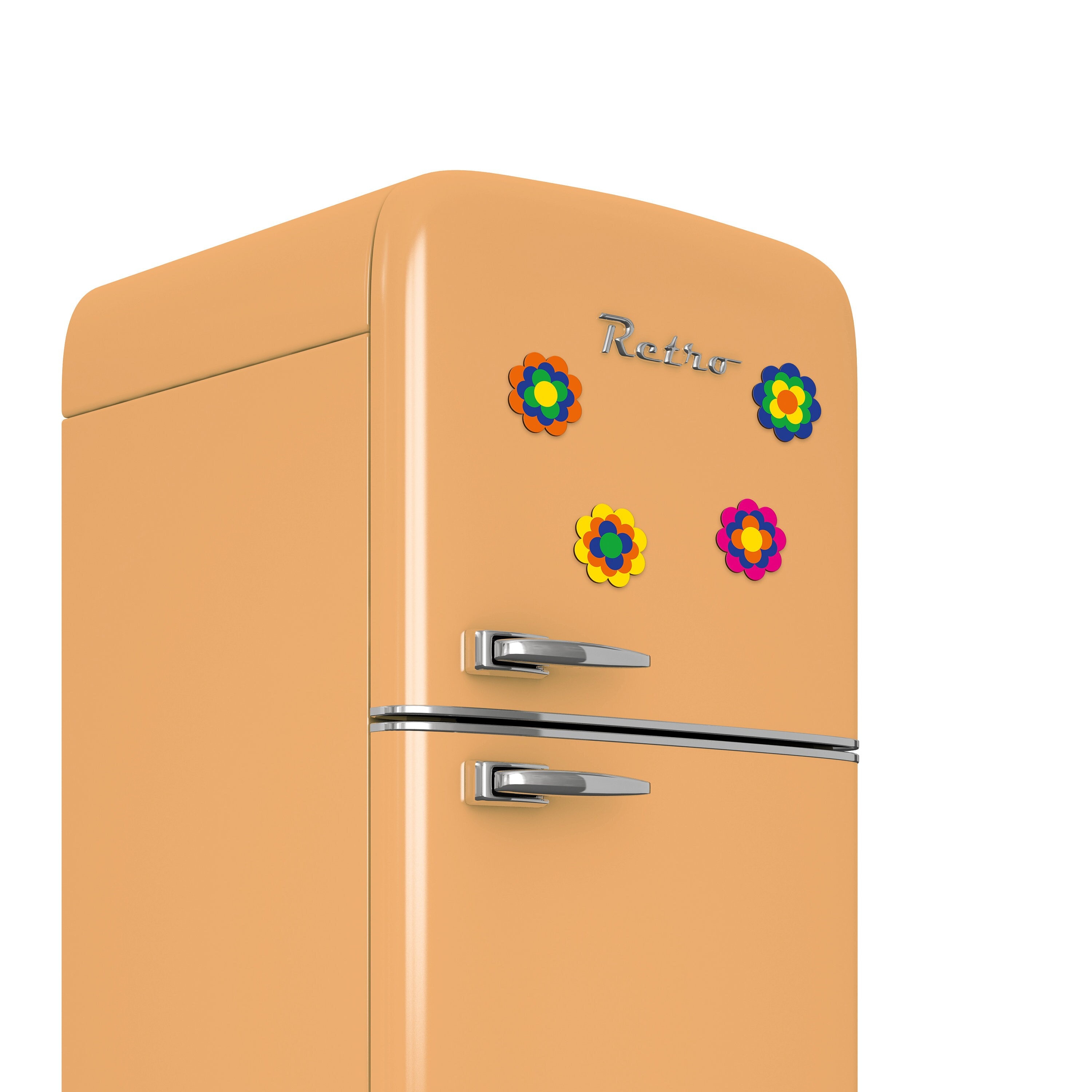 Autocollant Vinyle Pour Frigo – Motif Rayons Rétro Colorés, Beige Clair, Removable