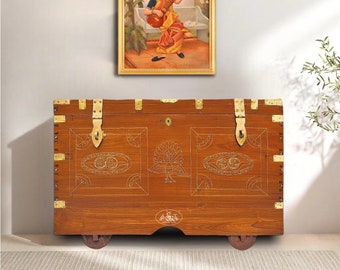 Mandalay Inlaid Dowry Chest | Vintage Jewelry Box | Antique Ornate Design Dowry Chest