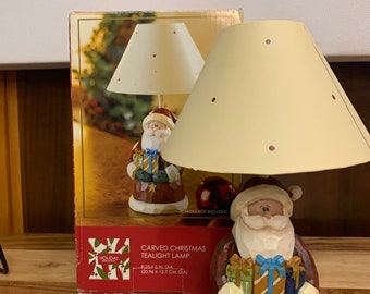 Carved Santa Tealight Lamp