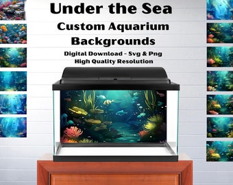Custom Aquarium / Terrarium Background Underwater Digital Paper Under the Sea Background Nature Ocean Landscape Backdrop