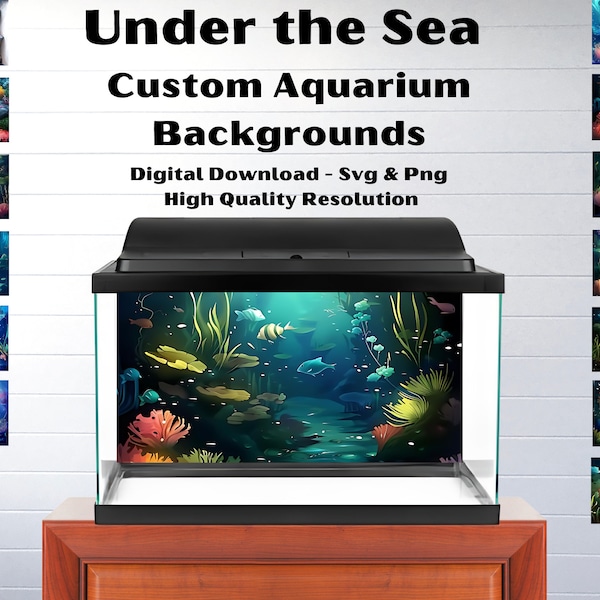 Custom Aquarium / Terrarium Background Underwater Digital Paper Under the Sea Background Nature Ocean Landscape Backdrop