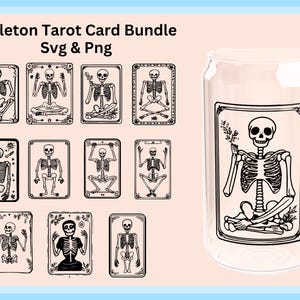 funny tarot card bundle of halloween full wrap svg, skeleton tarot card bundle, libbey wrap svg bundles, skeletons svg