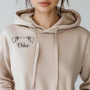 Custom Dog Sweatshirt Svg Personalized Dog Ears Sweater with Name Custom Dog Ear Outline for Diy T-Shirts & Sweatshirt Sublimation