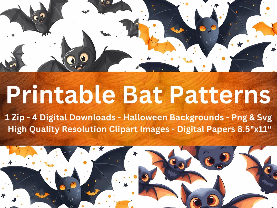 Printable Bats Pattern Halloween Desktop Wallpaper Screen Saver ...