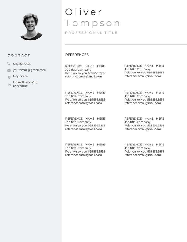 Modern Resume Template With Photo Creative Word Resume Cover Letter