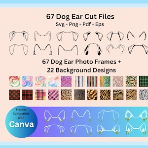 Cricut Dog Ear Outline Svg Cut File Bundle - Dog Ear Outline, Pet Ears Outline Tattoo Design,  Cricut Dog Breed Svg