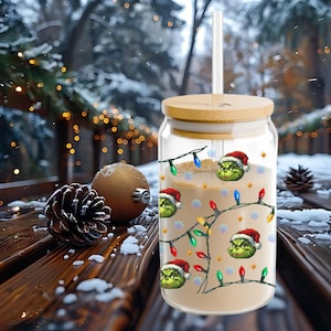 Weihnachtscharakter 16 Unze Glasdose, Weihnachtslichter 16 Unze Glasdose Png, Weihnachten 16 Unze Libbey Glasdose, Becher Png