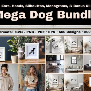 Arte de pared con contorno de oreja de perro SVG, regalo de recuerdo para mascotas, paquete de arte conmemorativo personalizado para perros, arte de pared para baño, retrato de perro, tatuaje