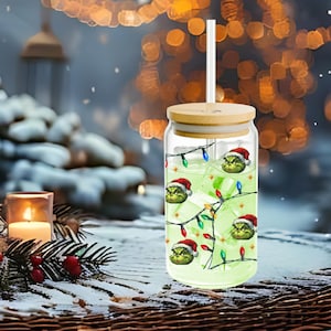 Weihnachtscharakter 16 Unzen Glasdose, Weihnachtslichter 16 Unzen Glasdose Png, Weihnachten 16 Unzen Libbey Glasdose, 16 Unzen Tumbler Wrap Png
