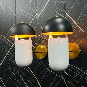 Handcrafted Brass Wall Sconce: Modern Bedside Lamp