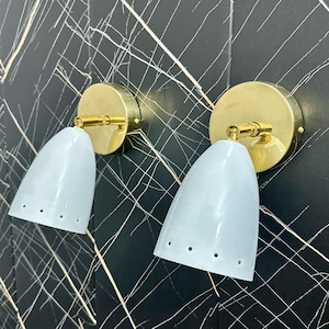 Handcrafted Brass Mid Century Modern Wall Sconce: Stilnovo Style