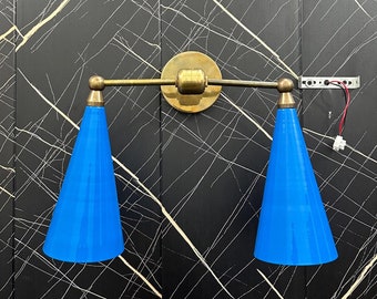 Handcrafted Brass Wall Sconce: Mid-Century Modern Lighting Fixture