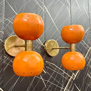 Handcrafted Brass Diabolo Wall Sconce - Stilnovo Style Vanity Light