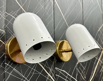 Mid-Century Modern Brass Wall Sconce | Vintage Bedside Light Fixture