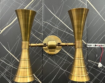 Handcrafted Brass Wall Sconce: Modern Italian Lighting Fixture