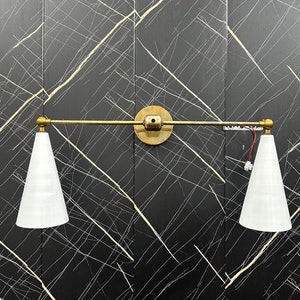Handcrafted Brass Mid Century Modern Wall Lamp: Home Decor Lighting