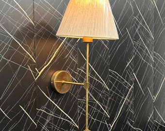 Handcrafted Brass Wall Sconce: Modern Bedroom Lighting Fixture