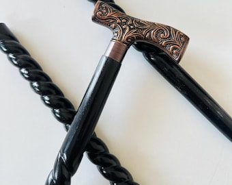 Handcrafted Brass Handle Wooden Stick: Victorian Style- walking stick