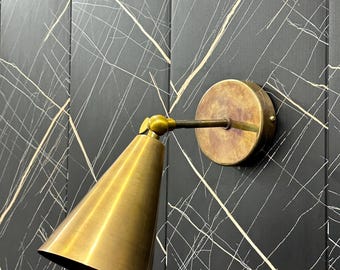 Wall Sconce: Mid Century Modern Brass Light Fixture Reading lamp