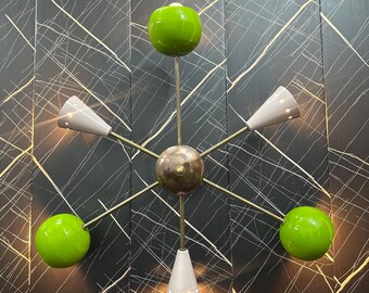 Brass Sputnik Wall Chandelier: Multicolor Eyeball Shade Lighting