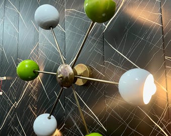 Modern Brass Sputnik Wall Sconce: Multicolor Eyeball Shades, Customized Fixture
