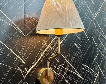 Handcrafted Brass Cone Sconce, Modern Minimalist Wall Lamp, Vintage Style Bedside Lighting