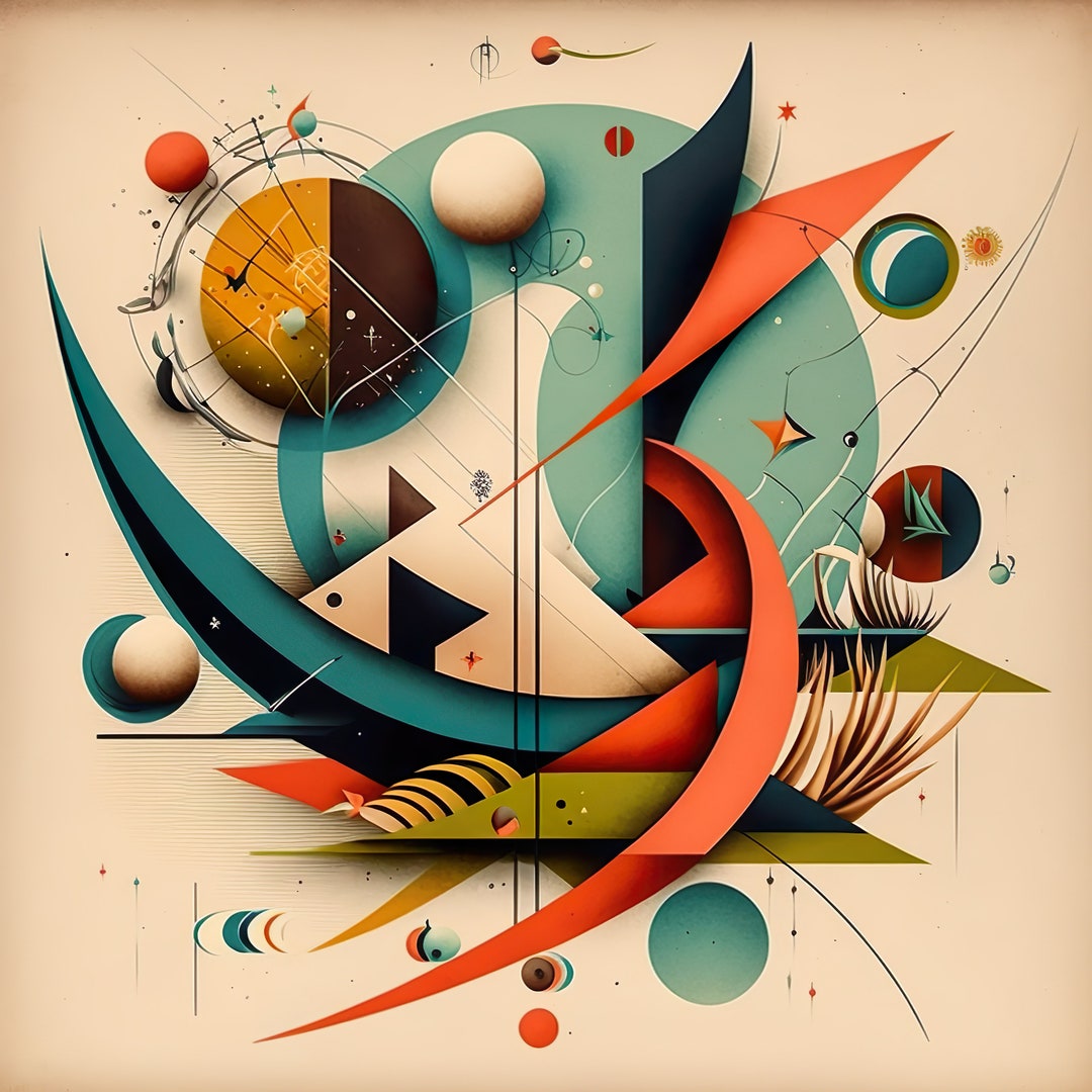 Mid Century Modern Style Art Digital Print High Quality 300 DPI Etsy