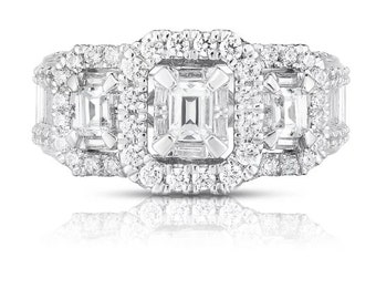 1,95 CT. T.W. Diamant-Brautring aus 14 Karat Weißgold, Verlobungsring, Brautset, wunderschöner Ring für Sie