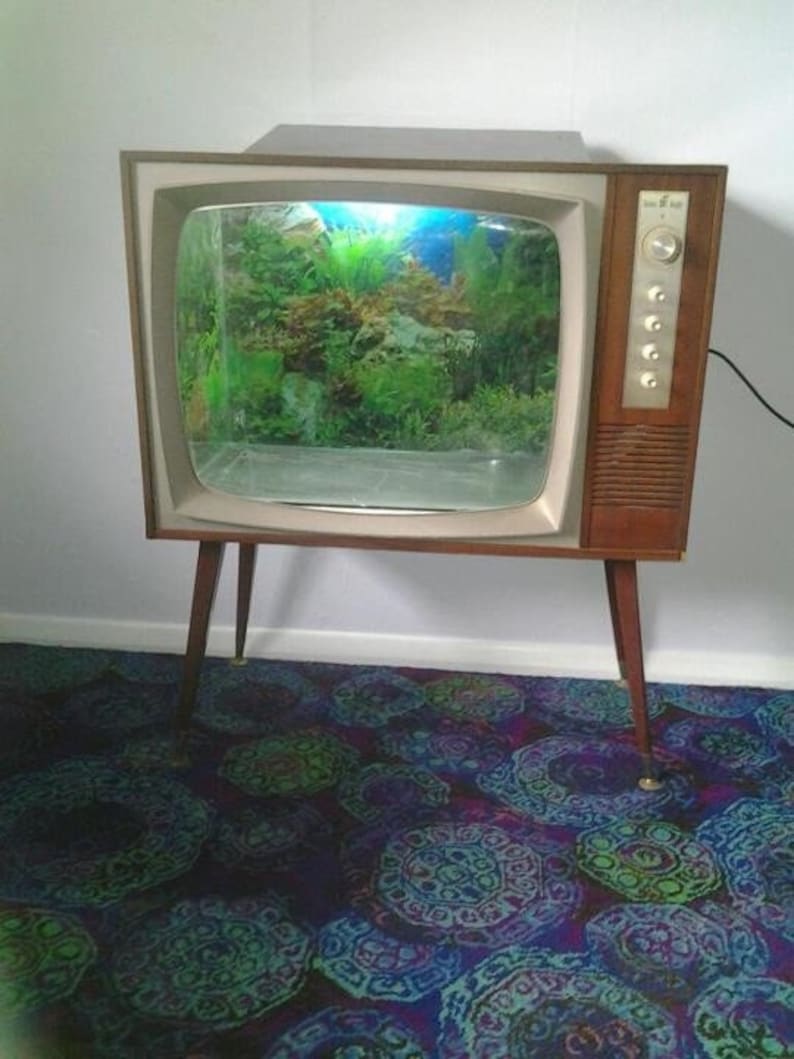 Vintage Tv Aquarium Upcycling 60s Console Television Vintage Etsy