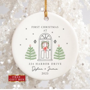 Personalized New Home Ornament, New Home Christmas Ornament, Wreath New House Ornament, First Christmas At Address Ornament, Our New House