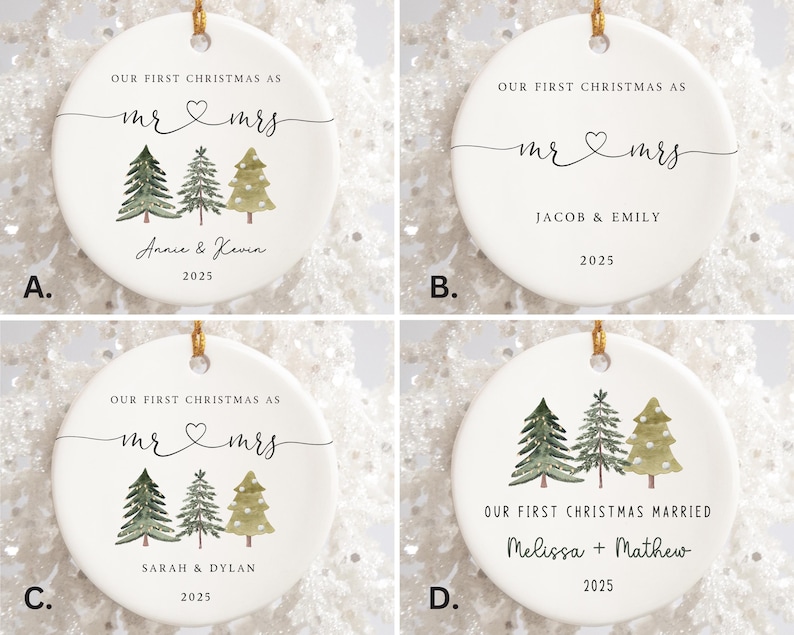 Our First Christmas Married Ornament Personalized, Our 1st Christmas Married Ornament, Our First Christmas Married Gift, Our First Christmas