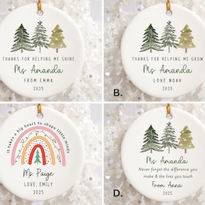 Teacher Christmas Ornament Personalized, Teacher Christmas Ornaments, Holiday Gifts for Teacher, Custom Teacher Ornament, Teacher Keepsake Bild 2