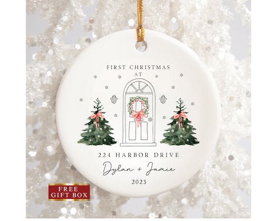 New Home Ornament, New Home Christmas Ornament 2023, Our First Christmas in Our New Home, Christmas Tree New Home Ornament, Address Ornament
