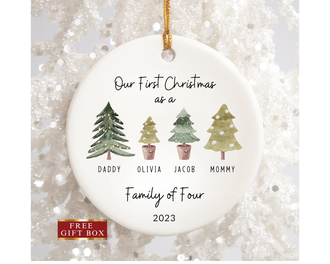 Family Of Four Christmas Ornament 
