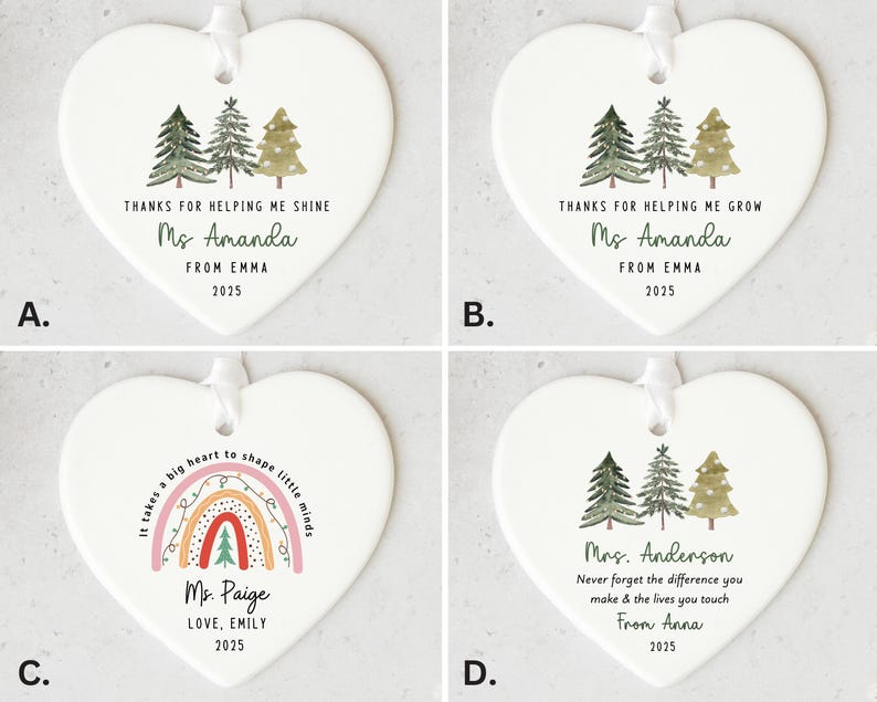 Teacher Christmas Ornament Personalized, Teacher Christmas Ornaments, Holiday Gifts for Teacher, Custom Teacher Ornament, Teacher Keepsake Bild 4