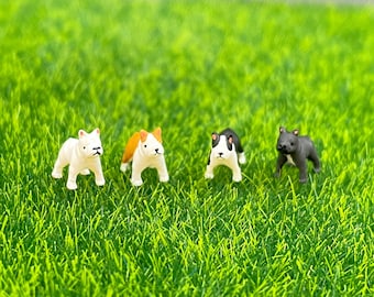 Figurines miniatures de chien Pit Bull / Bulldog. Échelle 1:64