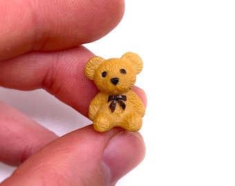 Miniature Teddy Bear Toy. Model Dollhouse Accessory. Cute Animal. 1:12 Scale