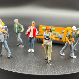 Miniature Backpackers / Travellers. Human Figures. 1:64 Scale.