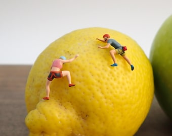 Mini Rock Climbers. Man and Woman. 1:87 Scale