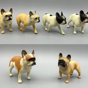 French Bulldogs. Realistic Miniature 1:6 Scale Models