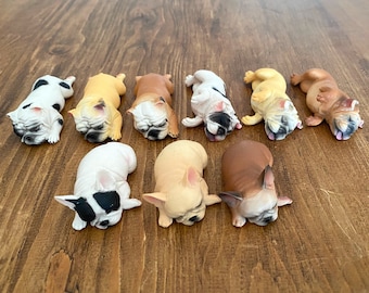Miniature Bulldogs Toy Models. French and English Dog Statues / Figures DRAFT