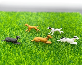 Miniature Greyhound and Running Dog Figures. 1:64 Scale