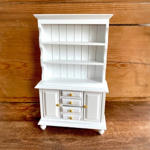 Miniature Cabinet Bookcase. Dollhouse Hallway Accessories 1:12 Scale