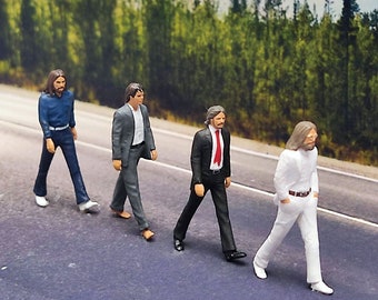 Personaggi in miniatura dei Beatles. Figure del modello. Scala 1:64. strada dell'abbazia